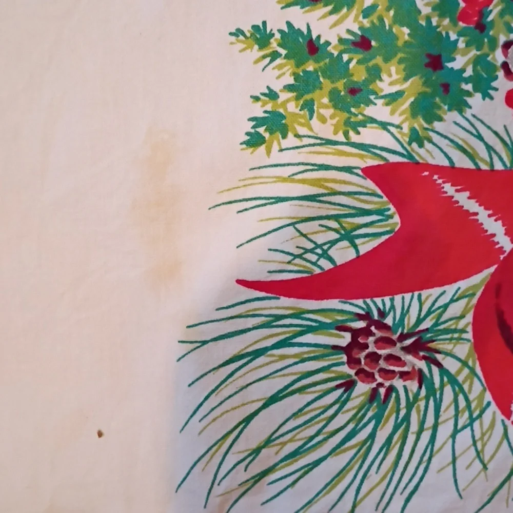 Festive Holiday Tablecloth with Red Bows